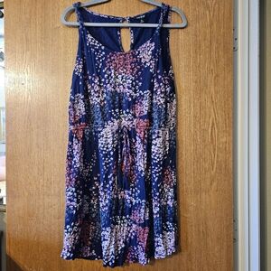 Lucky Brand Navy and Pink Floral Mini Dress